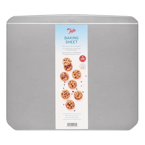 Tala Bandeja para hornear, antiadherente, bandeja para hornear, distribución uniforme del calor para galletas, galletas y pan de jengibre, accesorios para hornear, 40 x 35 cm