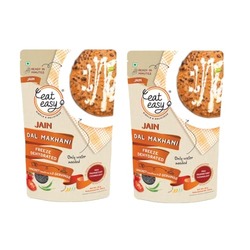 Image of Eat Easy Ready To Eat jain Dal Makhani- 62gm (Pack of 6), Instant Food, Indian Meal, Travel Food, No Preservatives, No Added Artificial Colours & Flavours, Just Add Water and Cook
