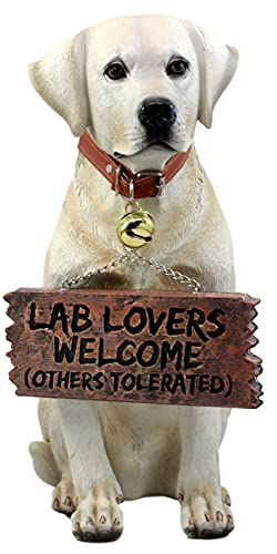 Estatua Decorativa de Labrador Retriever Resina 13.5 pulg Amarillo