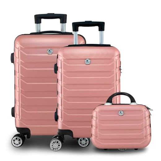 Kit Mala Bordo Viagem Frasqueira Bagagem de Mão ANAC Regulamentada ABS Rígido Roda 360º (Rose)