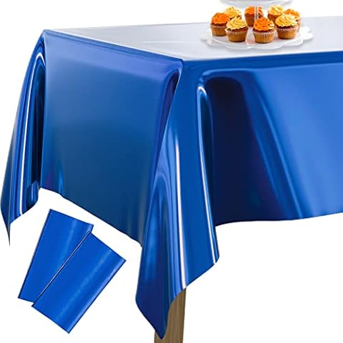 PartyWoo Mantel de Papel de Aluminio Azul Cover
