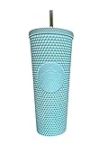 Starbucks 2021 Holiday Teal Mint Bling Studded Cold Cup Tumbler 24oz