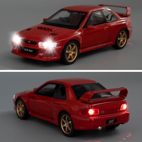 Image of FEXXA 1 /32 Compatible for Subaru Impreza WRX STI Model Car, Pull Back Diecast Collectible Car Toy with Sounds & Lights for Kids Boys Girls and Adults, Gift (RED)