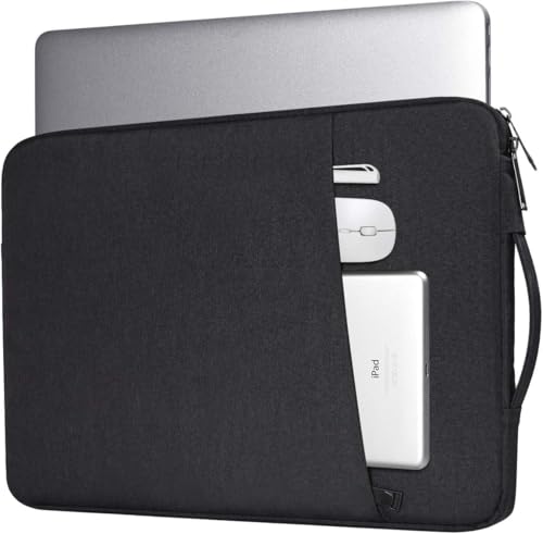 Saco 13 Inch Laptop Sleeve – Slim Shockproof Case with Zipper Pocket, Protective Travel Laptop Bag for MacBook Air/Pro, HP, Dell, Lenovo, Acer – Black