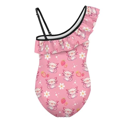 Girl One Piece Swimsuit Ruffle Rash Guard Inner Bathing Suit with Shoulder Adjustable Strap Swimwear Age 3-14 Years2