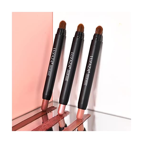 LUXAZA-3Pcs-Neutral-Brown-Eyeshadow-Stick-Set-Matte-And-Shimmer-Creamy-Eyeshadow-Pencil-Shiny-Pink-Shadow-Stick-Set-Waterproof-Long-Lasting-Smoky-Eye-Shadow-Pen LUXAZA 3Pcs Neutral Brown Eyeshadow Stick Set, Matte And Shimmer Creamy Eyeshadow Pencil, Shiny Pink Shadow, Waterproof Long Lasting Smoky Eye Makeup