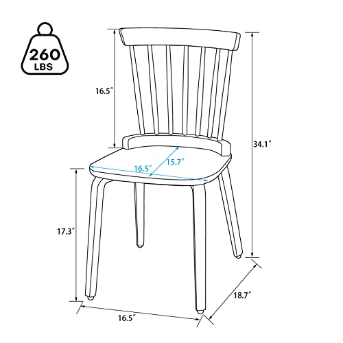 Bekrvio Black Dining Chairs Set Of 4 Windsor Chairs With Bentwood Legs, Farmhouse Spindle Back Dining Chair, Vintage Mid-Century Country Style, Solid Wood Armless Kitchen Side Chairs For Living Room #TOP2