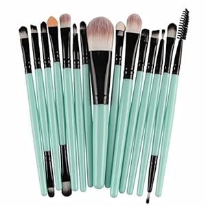 15Pcs Makeup Brush Set Cosmetic Brushes Tools Kit Or Highlighter Eye Shadow Eyeliner Eyelash Eyebrow Brush Cosmetic Beauty Tool Kit Things for 1 Men(Color:M)