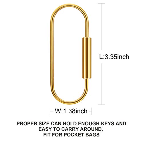 Image of WILLBOND Brass Carabiner Key Ring Locking Screw Carabiner Clips Round Key Rings Keychain Kit for Handbags Purse Bag Charm