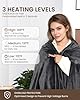 Cordless Heated Blanket with Hood, USB Battery Powered Heated Wearable Blanket with 9 Heating Zones, 20000 mAh Power Bank, 3 Levels, Portable Heated Throw Blanket, Heated Shawl (Warm Comfort Gray)