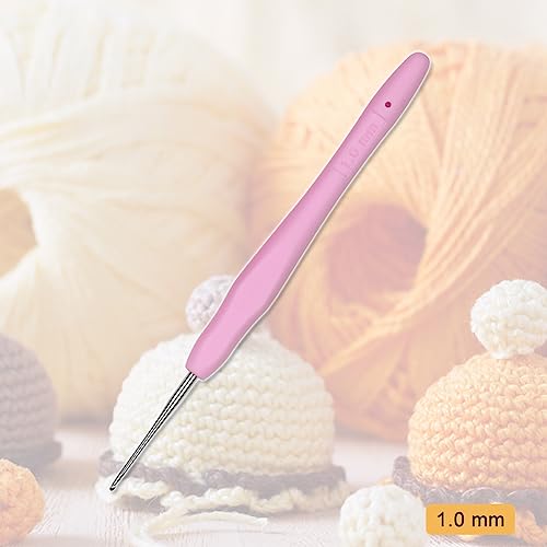 Image of Small Size Crochet Hook Lace Crochet Needle QLRFFLJOY 1.0mm Crochet Hook Embroidery Thread Knitting Weaving Tool DIY Lace Yarn Crochet Needles (1.0 mm)