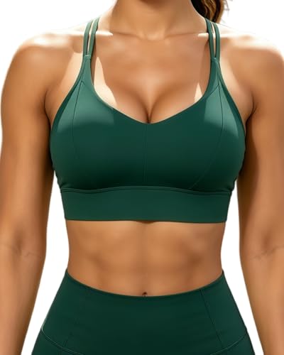 Image of Grace Form Sports Bra for Women Strappy Medium Support Push Up Padded Sports Bra for Running Workout Bra Yoga Bra