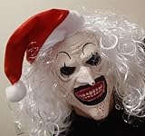 Lyxaof Creepy Killer Art the Clown Mask Halloween Cosplay Costume Props Full Head Joker Headgear for Adults (02#)
