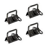 SPEEDWOX 25 Pcs Key Fob Hardware with Split Ring Webbing Gun Black 1 Inch