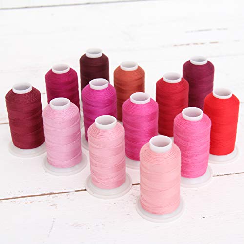 Set de Hilos de Poliéster Threadart, 13 Conos Tonos Rojos/Rosas miniatura 1