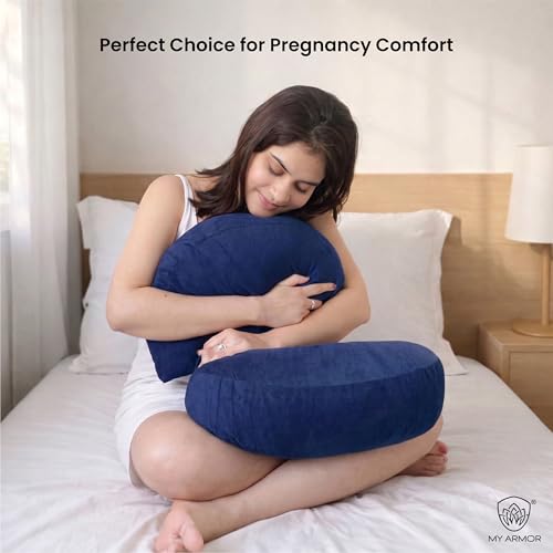 Image of MYARMOR Pregnancy Pillow | Dual Pregnancy Wedge Pillows for Back & Belly Support | Adjustable Butterfly Design | Travel-Friendly Pregnancy Pillow