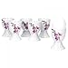 Produktbild Van Well 6er Set Eierbecher Kyoto, rund Ø 50 mm, H 70 mm, Eierständer hoch, Egg Cup, weißes Porzellan-Geschirr, Blumen-Dekor Orchidee, rosa-rot, pink, Gastro