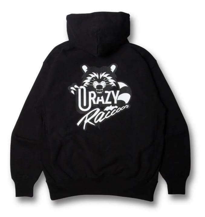Amazon.co.jp: crazy raccoon hoodie black sizeL : ファッション