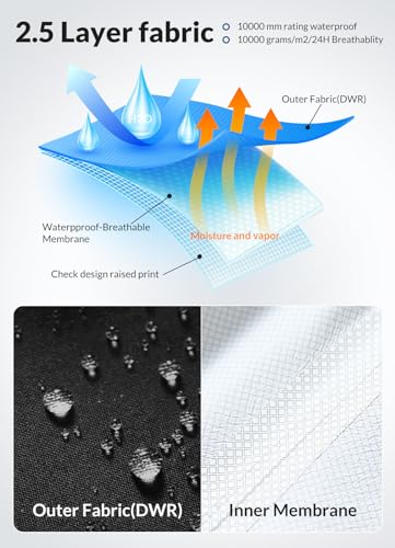 baleaf Women's Rain Jacket Waterproof Lightweight Long Raincoat Travel Outdoor Hooded Windbreaker3