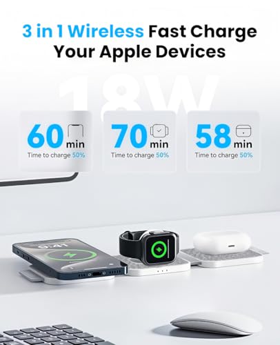 Image of ZORBES 3-in-1 Foldable Wireless Charger Compatible with Phone 17 Series