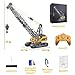Hitish Remote Control Tower Crane Die Cast Truck Hoist Dragline 1:14 Scale 2.4GHz Remote Control Engineering Lift Model Truck Crawler Loader Excavator Bulldozer Construction Toy for Boys & Girls