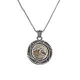 KAMBO Collar con colgante de árbol de la vida de plata de ley hecho a mano | Incrustación única de bronce | símbolo de crecimiento y fuerza, plata de ley, sin piedras preciosas, Plata esterlina, No es