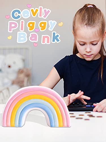 Piggy Bank Girls, Rainbow Piggy Banks, Personalized Decorative Money Bank Ceramic Coin Bank For Adults, Best Birthday For Kids, Home Nursery Decor (Pink) #TOP6