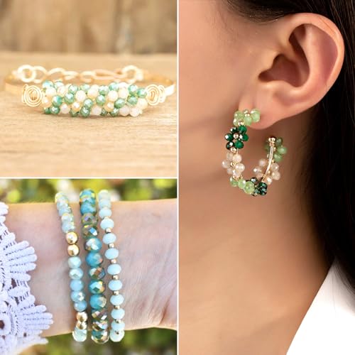 PandaHall 9 Strands 4mm Rondelle Faceted Crystal Glass Beads AB Color Tiny Craft Spacer Beads Bulk for DIY Friendship Bracelet Jewellery Making - Image 4