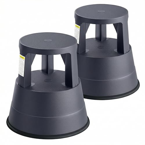 FurniCleevor 2-Pack Rolling Step Stool Wheels, 550lbs