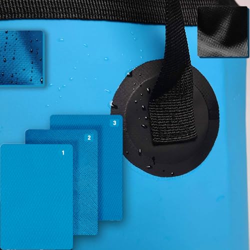 Faltbarer Eimer, 20L Zusammenklappbarer Eimer, Ultraleichter Outdoor Waschbecken Angeleimer, Waschbecken Zusammenklappbarer, Aus Langlebigem Planen Gewebe, Camping Eimer fürReisen im Wandern, Blau