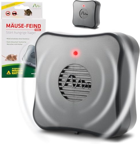 Gardigo® Repellente Mobile per Topi - 2 Pezzi | Repellente per Topi a Ultrasuoni Contro Topi e Ratti | Ultrasuoni per Topi | Area di Azione Fino a ca.40m² | Dissuasore per Topi a Ultrasuoni