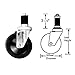 Franklin Machine 120-1131 - Standard-Duty 5" Stem Caster With Brake Black Rubber Wheel With Plastic Hub