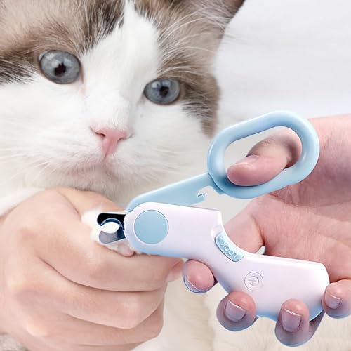 Cortador de unhas de gato, cortador de unhas de cachorro, 800 mcd LED leve afiado e preciso para cãe