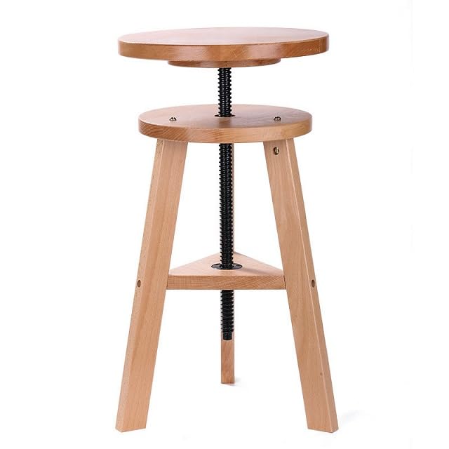 Chaise d'étude ronde pivotante conçue en bois noble pour un intérieur raffiné