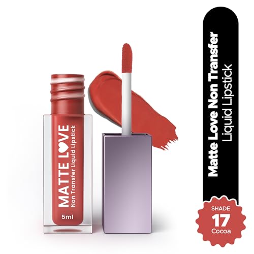 Image of Hilary Rhoda Matte Love Non Transfer Liquid Lipstick | Lightweight & Matte Finish | Waterproof Lipstick for Women | Long Lasting & Non-Drying Lipstick | 5ml (Cocoa - Shade 17)