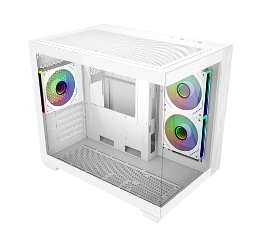 Image of Cooler Master Elite 481 Wood Computer Case- White |3 X Pre-Installed Reverse Argb Fans|Upto 360mm AIO Support| mATX Motherboard Support | RTX 50 Series Upto 410mm |Type C Connector | Fish Tank Case