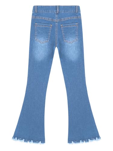 Kids Girls Ripped Flare Jeans Casual Bell Bottom Jeans Denim Pants with Pockets4