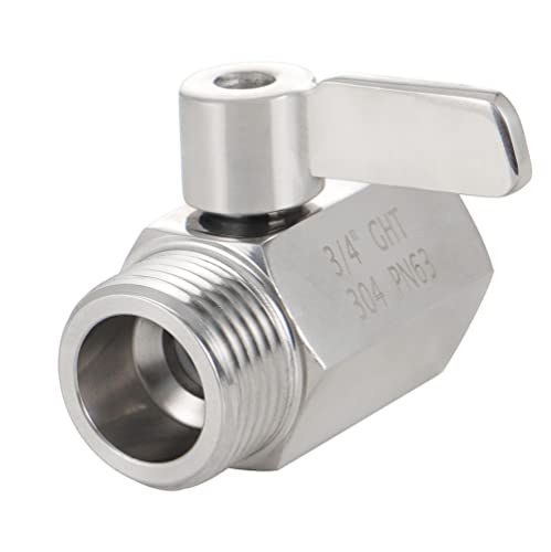 Happyreise Stainless Steel Garden Hose Shut Off Valve, 3/4"Ght Female × 3/4"Ght Male #TOP3