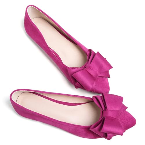 TN TANGNEST Women Cute Bowknot Flats Soft Slip On Flats Comfort Pointed Toe Casual Dress Flat Shoes2
