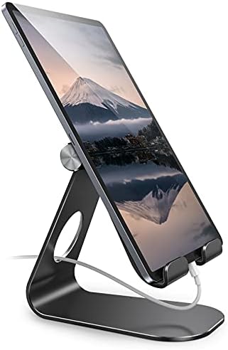 Amazon Brand - Eono Tablet Stand Adjustable, iPad Holder for Desk Aluminum Desktop Dock Compatible with iPad 9, iPad Pro 12.9/11/10.5/9.7, Air 4 3 2 1, mini 6, Galaxy Tab, 5-13" Tablets - Black
