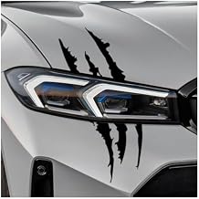 2 PCS Car Claw Mark Stickers, Monster Claw Headlight Decals Waterproof Vinyl Sticker, Stripes Scratch Marks Exterior Decoration for Sports Car SUV Pickup Truck Hood Window Black