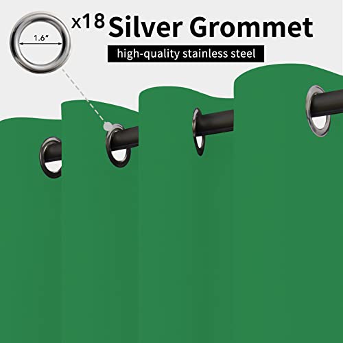 Image of Easy-Going Outdoor Curtains for Patio 1 Panel, 150x84 inch, Green | Waterproof, Windproof, Weatherproof Privacy Outdoor Curtains for Cabanas Porches and Pergolas, Grommet Top and Tab Bottom