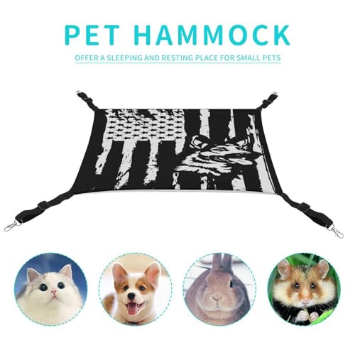 Bandeira dos EUA com rede de pastor alemão para gatos - Cama macia para animais de estimação confort