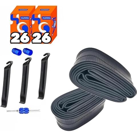 Bike Tube 26 x 1.95/26x2.125 Inner Tube for 26 Inch Mountain Bike Bicycle Tubes 2 Pack 26 Bike Tire Tube-Butyl Rubber（26-38mm） Cover
