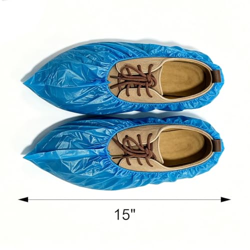 QIANSOU 100 Pack Disposable Shoe Covers Durable Waterproof Shoe Covers for Indoor