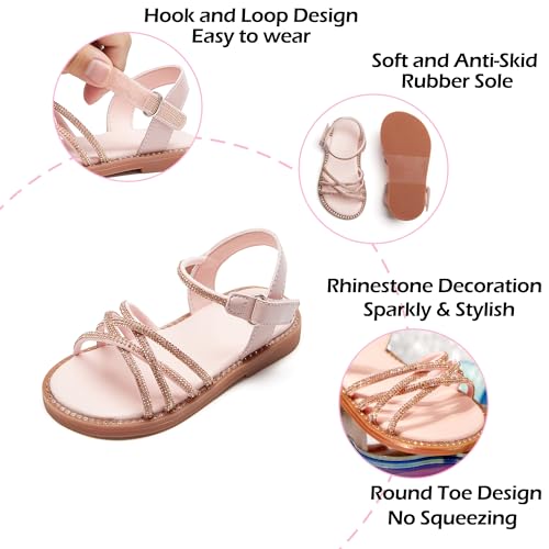 Image of PHIRAMIN Toddler Flower Girl Sandals - Girl Dress Shoes Toddler Little Kid Wedding Party