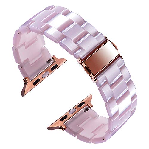 Armband aus Kunstharz, kompatibel mit Apple Watch, 38 mm, 40 mm, 42 mm, 44 mm, iWatch Serie 5/4/3/2/1, Schildpatt-Armreif, Schmuck, Armband für