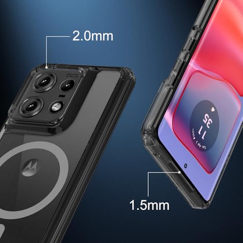 Image of For Motorola Moto Edge 50 Pro /50S Pro Case, Pure Transparent Design, Shockproof, Scratch Resistant Back, Magnetic Compatible, MagSafe, Clear Case, US Military MIL Listed, Hybrid TPU Bumper, PC Micro