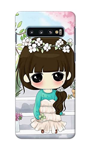 Image of PRINTFIDAA Cartoon Girl Printed Designer Hard Back Case Cover for Samsung Galaxy S10 Plus (6.4 inch), SM-G975F / DS, SM-G975U, SM-G975W -(TI) MVN1009