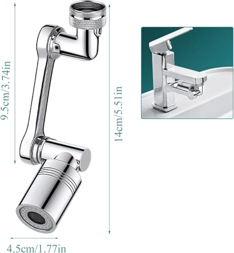 Filtro de salpicaduras universal y extensor de grifo ahorrador de agua con ajuste de ángulo 7